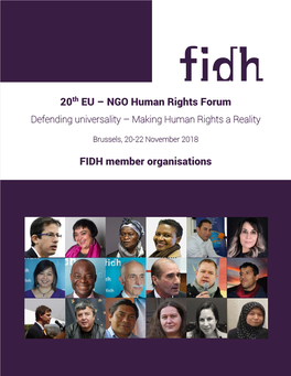 20Th EU – NGO Human Rights Forum FIDH Member Organisations