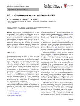 Effects of the Fermionic Vacuum Polarization in QED