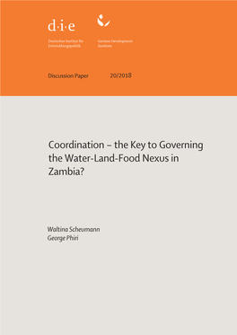 The Key to Governing the Water-Land-Food Nexus in Zambia?