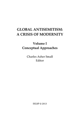 Global Antisemitism: a Crisis of Modernity