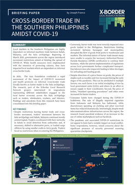 Cross-Border Trade in the Southern Philippines Amidst Covid-19