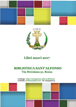 Libri Nuovi 2017 BIBLIOTECA SANT'alfonso