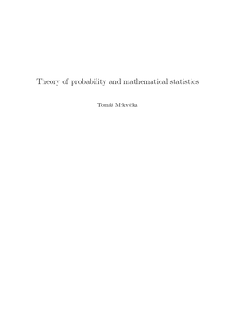 Theory of Probability and Mathematical Statistics