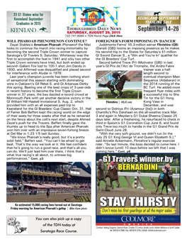 You Can Also Pick up a Copy of the TDN Today at Saratoga Race Course