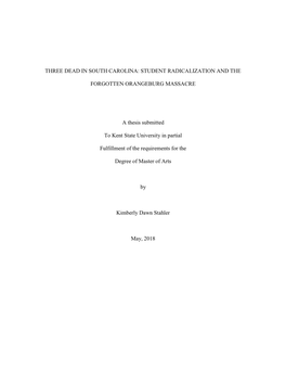 Three Dead in South Carolina: Student Radicalization and The