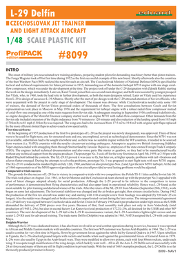 L-29 Delfín CZECHOSLOVAK JET TRAINER and LIGHT ATTACK AIRCRAFT 1/48 SCALE PLASTIC KIT Profipack #8099