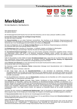 Merkblatt Für Den Bauherrn / Die Bauherrin