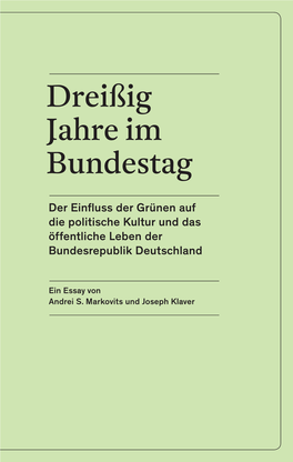 Dreißig Jahre Im Bundestag Markovits/Klaver Hrsg