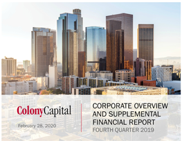 Colony Capital Q4 2019 Supplemental Financial Presentation