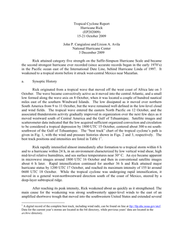 Tropical Cyclone Report Hurricane Rick (EP202009) 15-21 October 2009