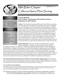 Milo Baker Chapter California Native Plant Society