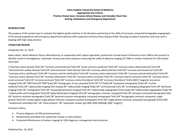 Coronary Artery Disease and Unstable Chest Pain Setting: Ambulatory and Emergency Department