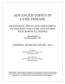 Advanced Topics in Lyme Disease