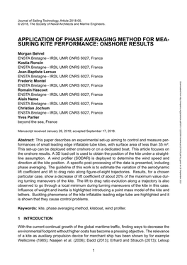 Application of Phase Averaging Method for Mea- Suring Kite Performance: Onshore Results