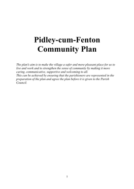 Pidley-Cum-Fenton Community Plan