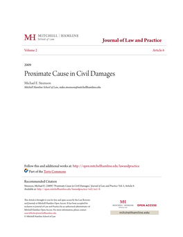 Proximate Cause in Civil Damages Michael E