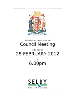 Council Meeting 28 FEBRUARY 2012 6.00Pm