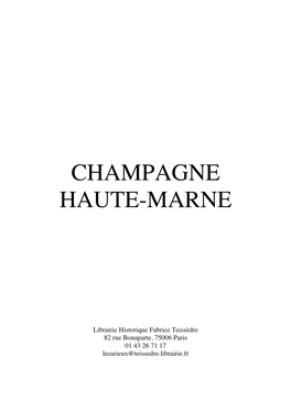 Catalogue Champagne-Haute Marne