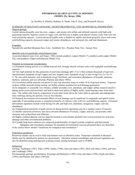 EPITHERMAL QUARTZ-ALUNITE AU DEPOSITS (MODEL 25E; Berger, 1986)