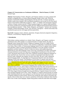 Chapter 45. Transeurasian As a Continuum of Diffusion /Draft of January 13, 2018/ Edward Vajda