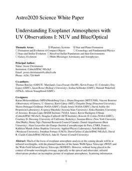 Astro2020 Science White Paper Understanding Exoplanet