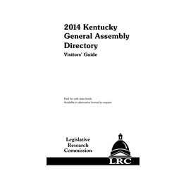 2014 Kentucky General Assembly Directory Visitors’ Guide