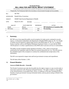 Bill Analysis and Fiscal Impact Statement