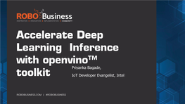 Accelerate Deep Learning Inference with Openvino™ Toolkit