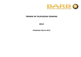 Trends in Television Viewing 2014