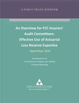 An Overview for P/C Insurers' Audit Committees