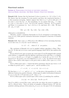 Lecture 4: Normalized Functions of Bounded Variation; Regular Borel Measures; the Riesz–Markov–Kakutani Theorem;