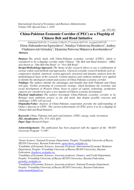 China-Pakistan Economic Corridor (CPEC)