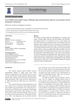 Sociobiology 62(3): 450-456 (September, 2015) DOI: 10.13102/Sociobiology.V62i3.708