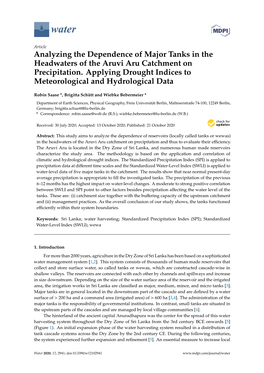 Analyzing the Dependence of Major Tanks in the Headwaters of the Aruvi Aru Catchment on Precipitation