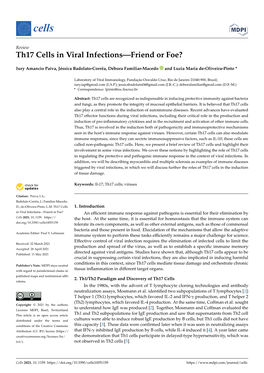 Th17 Cells in Viral Infections—Friend Or Foe?