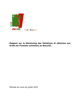 Rapport De Monitoring Et Violations Des Droits De L