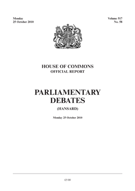 Parliamentary Debates (Hansard)