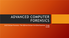 Advanced Computer Forensics