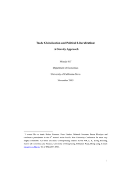 Trade Globalization and Political Liberalization