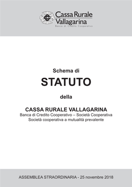 Schema Di STATUTO Della