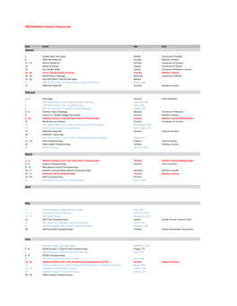 Athletics Ontario Fixtures List