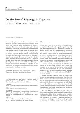 On the Role of Stigmergy in Cognition