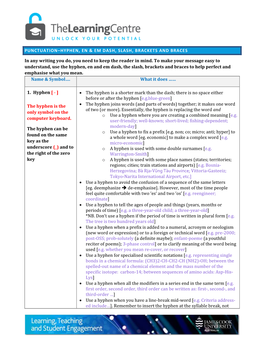 PUNCTUATION–HYPHEN, EN & EM DASH, SLASH, BRACKETS and BRACES in Any Writing You Do, You Need to Keep the Reader in Mind. T