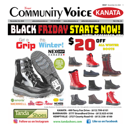 KANATA Thesenovember 26, 2020 Sales@Ottawavoice.Ca 613-45-VOICE Editorial@Ottawavoice.Ca Vol