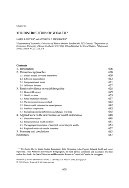 The Distribution of Wealth *