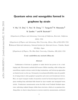 Quantum Wires and Waveguides Formed in Graphene by Strain
