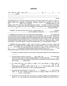 Draft Lease Deed