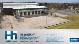 For Sale / to Let Refurbished Modern Warehouse / Industrial Facility