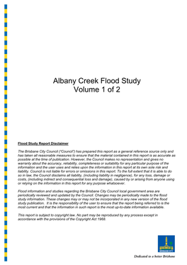 Albany Creek Flood Study Volume 1 of 2