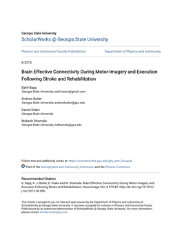 Brain Effective Connectivity During Motor-Imagery and Execution Following Stroke and Rehabilitation